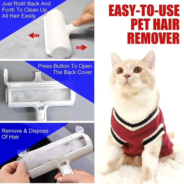 Reusable Pet Hair Remover Roller — Couch, Bed & Car Fur Cleaner