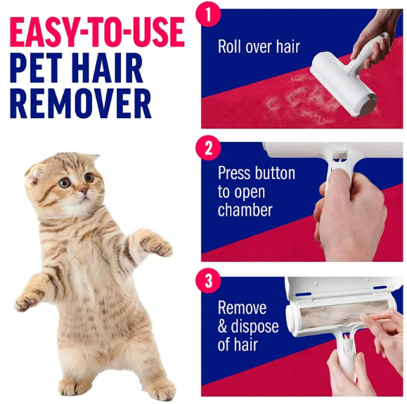 Reusable Pet Hair Remover Roller — Couch, Bed & Car Fur Cleaner