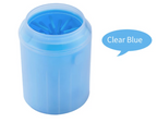 Blue dog paw cleaner cup feature detail