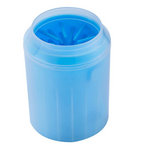 Blue silicone dog paw cleaner cup