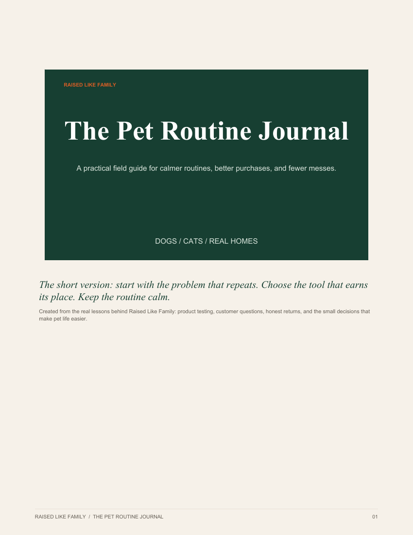 The Raised Like Family Pet Routine Journal - Digital Edition