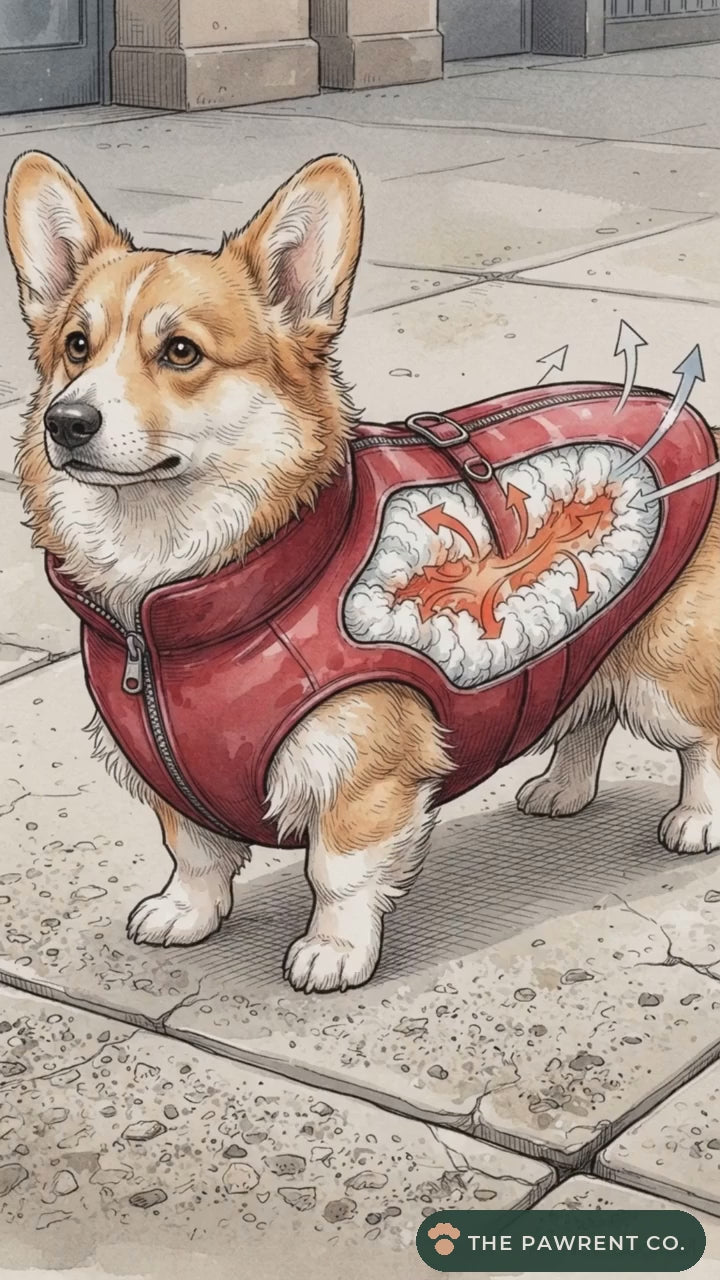Fleece-Lined Winter Dog Coat with Built-In Harness