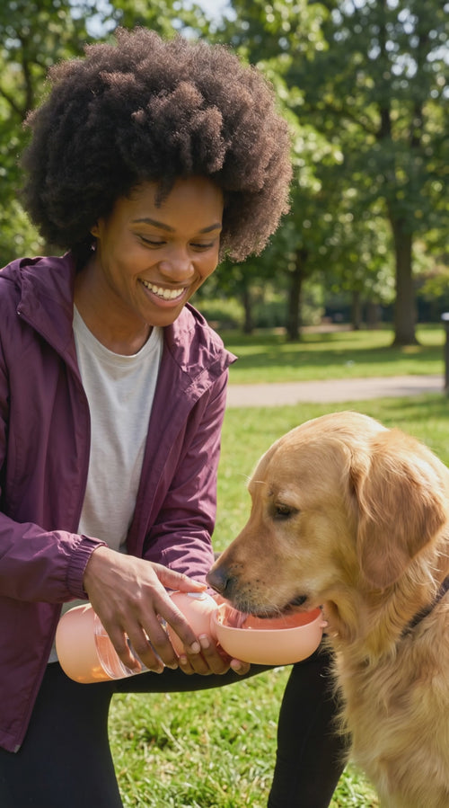 Primary product-use video — 2-in-1 travel dog water bottle demonstration